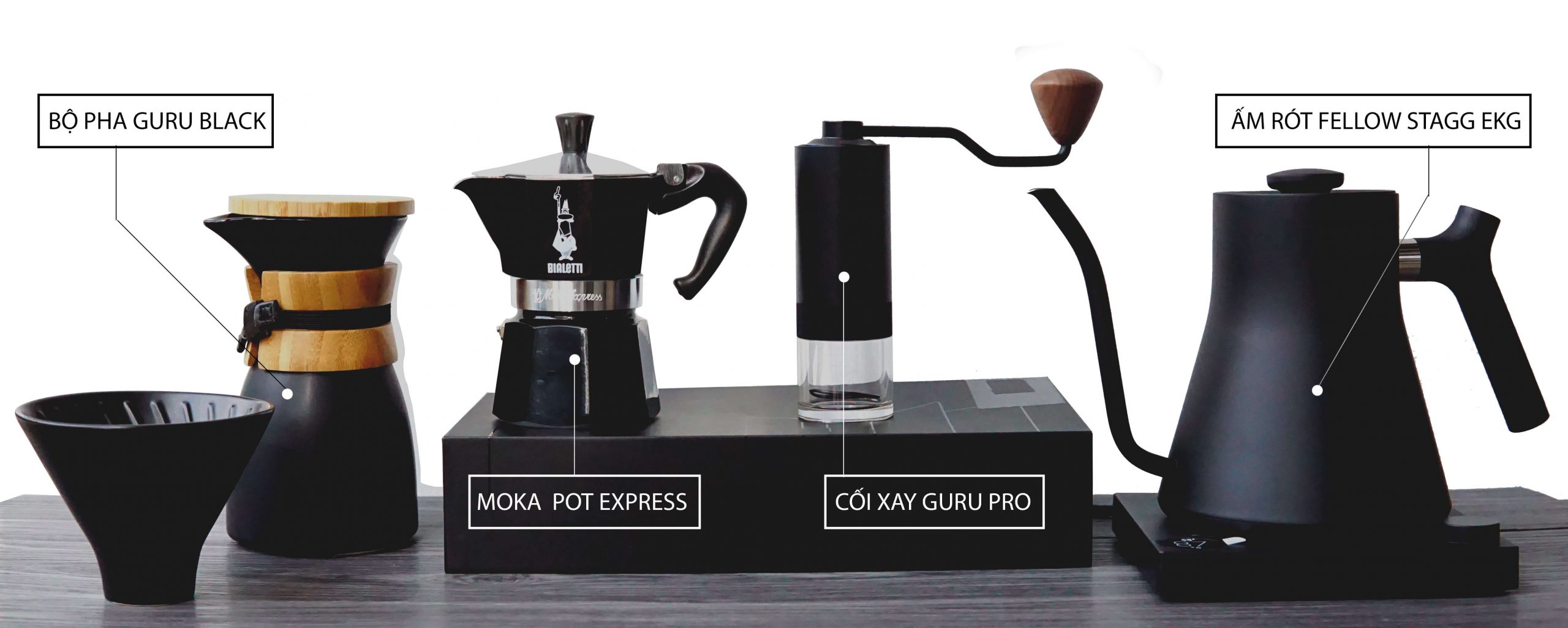 Bộ pha cà phê Guru Pro Coffee Gear in Black